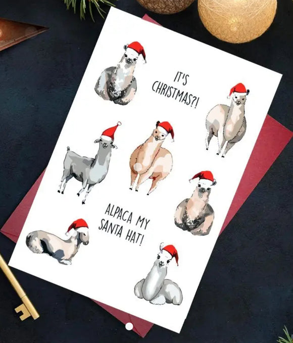 Alpaca Christmas Card