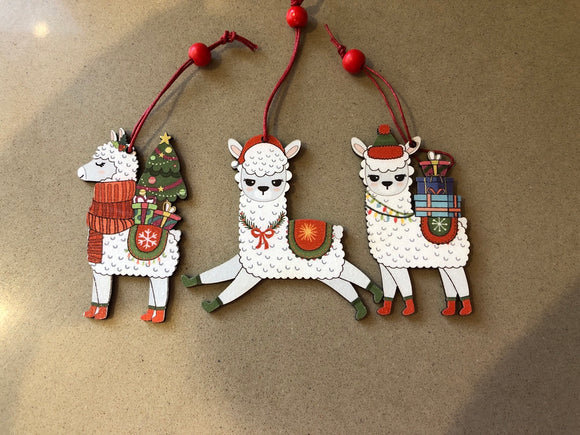Alpaca Christmas Ornament 3pack